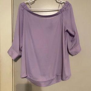 Purple banana republic off the shoulder blouse
